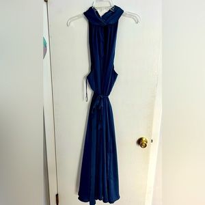 NWT! Banana Republic Factory Navy Halter Neckline Midi Dress, Sz XL